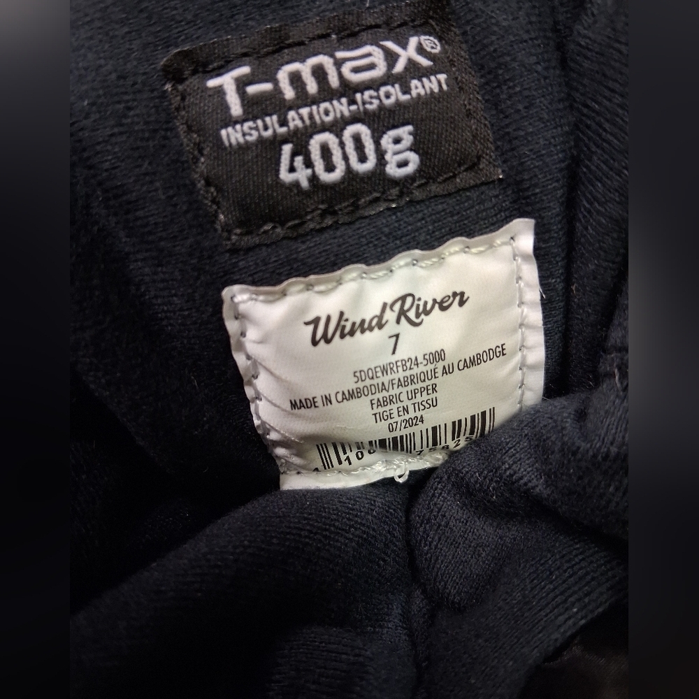 Windriver TMAX SIZE 7 Black Insulated Snow Boots - Picture 6 of 7